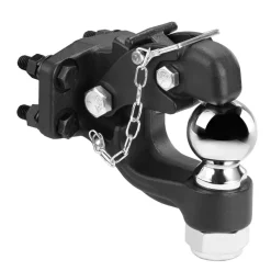 VEVOR Pintle Hook, 30000 lbs Towing Capacity, Trailer Hitches Receiver Hook Combination 2-5/16-inch Hitch Ball, Fits 2.5 to 3-inch Lunette Ring with Mounting Kit, Wear-resistant, Black Powder Coat
