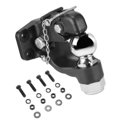VEVOR Pintle Hook, 30000 lbs Towing Capacity, Trailer Hitches Receiver Hook Combination 2-5/16-inch Hitch Ball, Fits 2.5 to 3-inch Lunette Ring with Mounting Kit, Wear-resistant, Black Powder Coat
