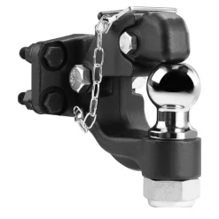 VEVOR Pintle Hook, 20000 lbs Towing Capacity, Trailer Hitches Receiver Hook Combination 2-inch Hitch Ball, Fits for 2.5 to 3-inch Lunette Ring with Mounting Kit, Wear-resistant, Black Powder Coat