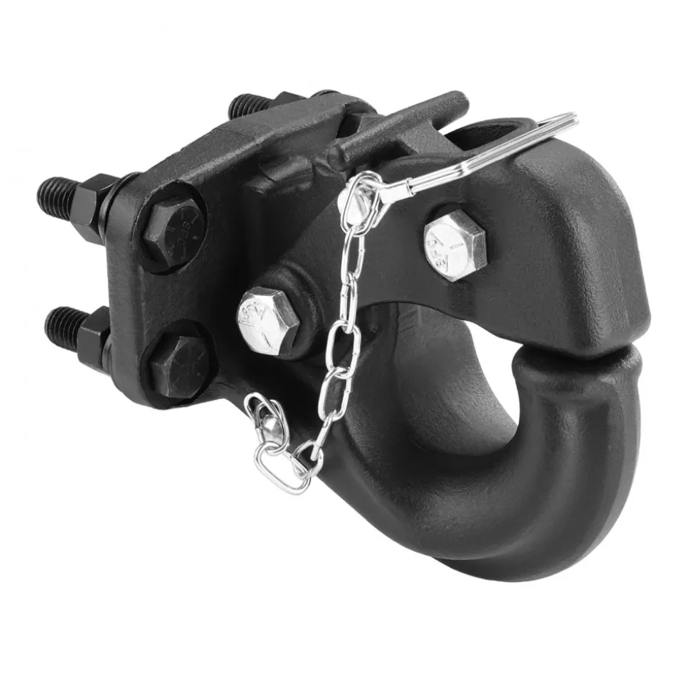 VEVOR Pintle Hook, 30000 lbs Towing Capacity, Trailer Hitches Receiver Hook Fits for 2.5 to 3-inch Lunette Ring with Mounting Kit, Wear-resistant, Black Powder Coat, Suitable for Various Vehicles