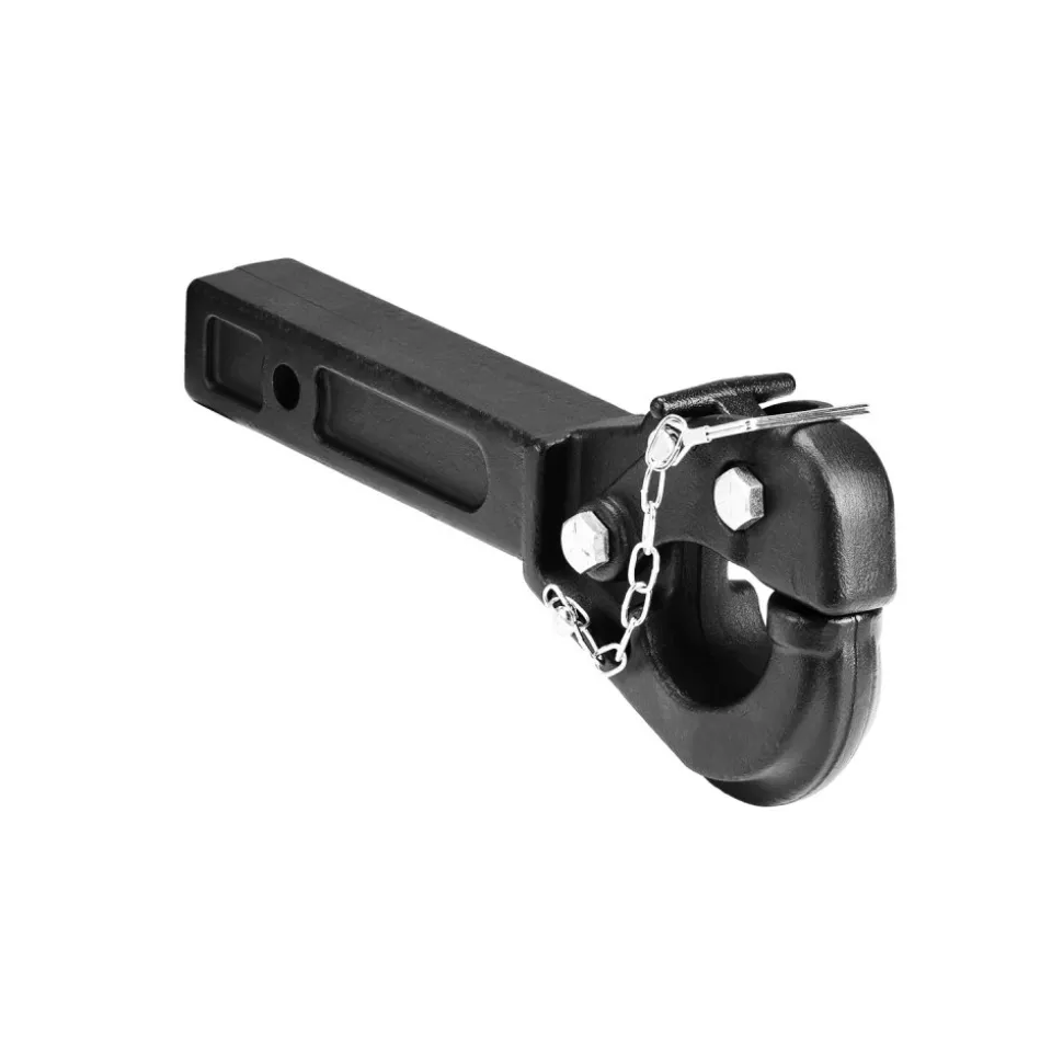 VEVOR Pintle Hook, 20000 lbs Towing Capacity, Pintle Hitch Receiver for 2-inch Hitch Hook Military Receiver, Fits 2.5 to 3-inch Lunette Ring, 15.6-inch Length, Black Powder Coat, for Various Trailers