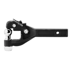 VEVOR Pintle Hook, 16000 lbs Towing Capacity, Pintle Hook Hitch for 2-inch Hitch Hook Military Receiver, Combination 2-inch Hitch Ball, Fits 2.5 to 3-inch Lunette Ring, Black Powder Coat, for Trailers