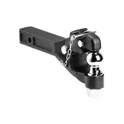 VEVOR Pintle Hook, 16000 lbs Towing Capacity, Pintle Hook Hitch for 2-inch Hitch Hook Military Receiver, Combination 2-inch Hitch Ball, Fits 2.5 to 3-inch Lunette Ring, Black Powder Coat, for Trailers