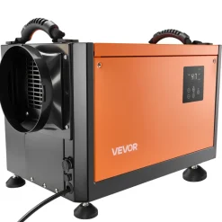 VEVOR 125 Pints Commercial Dehumidifier with Drain Hose, Portable Crawl Space Dehumidifiers for Basement Storage Room Industrial Grade, Auto Defrost/Drainage, Heavy-duty Galvanized Steel, LED Indicate