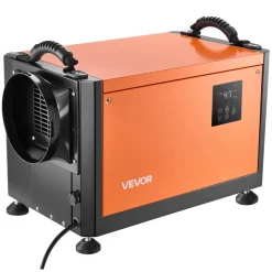 VEVOR 70 Pints Commercial Dehumidifier with Pump, Portable Crawl Space Dehumidifiers for Basement Storage Room Industrial, Auto Defrost/Drainage, Heavy-duty Galvanized Steel, with 2 Drain Hoses