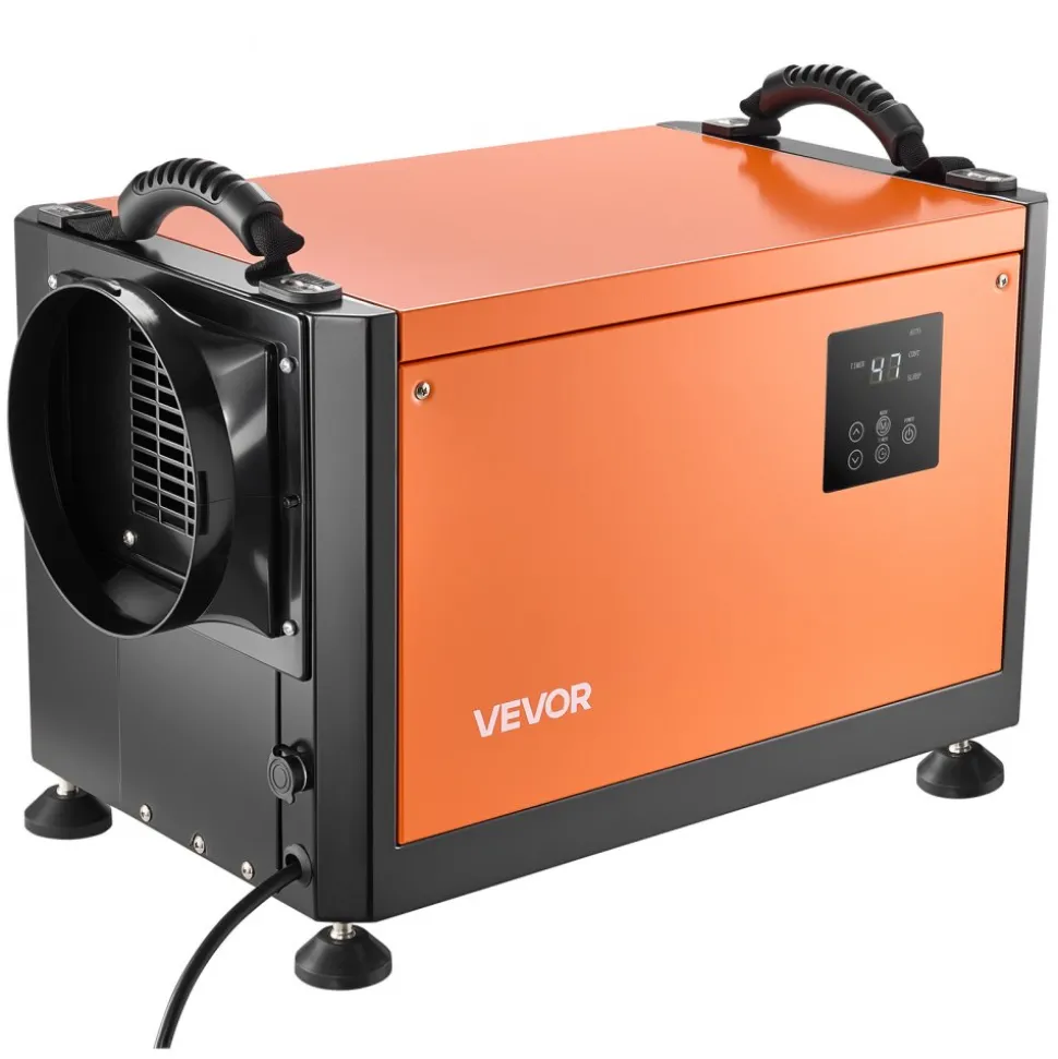 VEVOR 70 Pints Commercial Dehumidifier with Pump, Portable Crawl Space Dehumidifiers for Basement Storage Room Industrial, Auto Defrost/Drainage, Heavy-duty Galvanized Steel, with 2 Drain Hoses