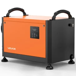 VEVOR 70 Pints Commercial Dehumidifier with Pump, Portable Crawl Space Dehumidifiers for Basement Storage Room Industrial, Auto Defrost/Drainage, Heavy-duty Galvanized Steel, with 2 Drain Hoses