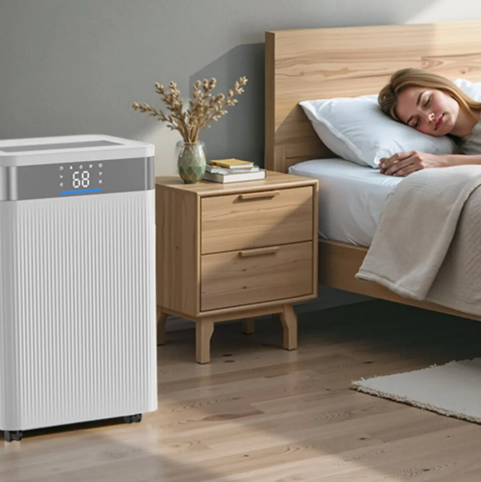 VEVOR 52 Pints Dehumidifier for Home & Basement, Drain Hose for Commercial & Industrial Use, Smart Humidity Control, Low Noise for Large Rooms, Warehouses, Bedrooms & Storage, Large Coverage,White