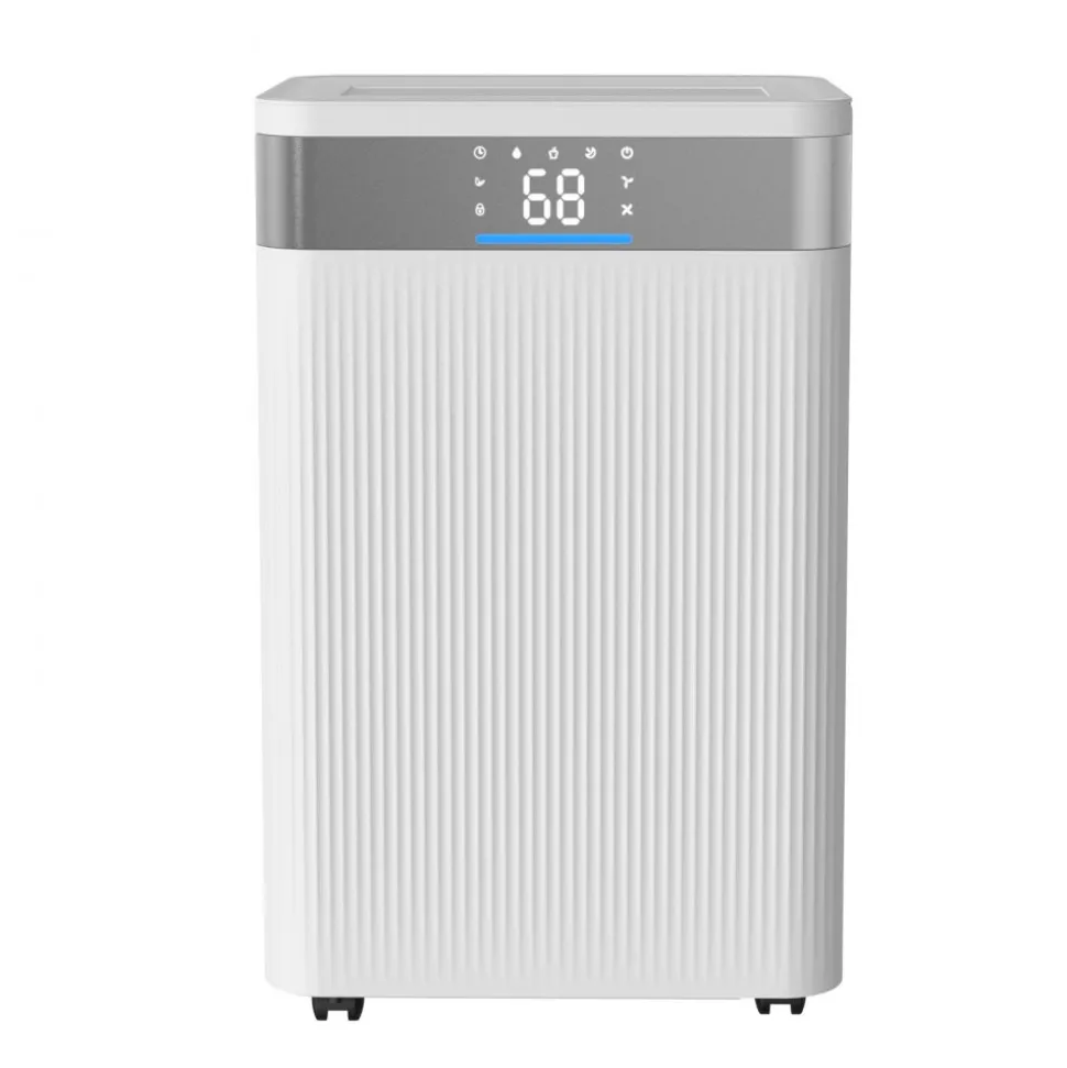 VEVOR 52 Pints Dehumidifier for Home & Basement, Drain Hose for Commercial & Industrial Use, Smart Humidity Control, Low Noise for Large Rooms, Warehouses, Bedrooms & Storage, Large Coverage,White