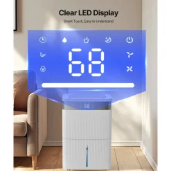VEVOR 80 Pints Dehumidifier for Home & Basement, Drain Hose for Commercial & Industrial Use, Smart Humidity Control, Low Noise for Large Rooms, Warehouses, Bedrooms & Storage, Large Coverage,White