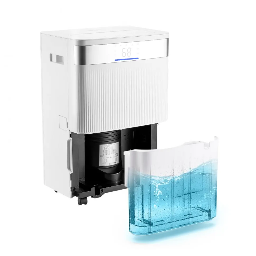 VEVOR 80 Pints Dehumidifier for Home & Basement, Drain Hose for Commercial & Industrial Use, Smart Humidity Control, Low Noise for Large Rooms, Warehouses, Bedrooms & Storage, Large Coverage,White