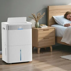 VEVOR 80 Pints Dehumidifier for Home & Basement, Drain Hose for Commercial & Industrial Use, Smart Humidity Control, Low Noise for Large Rooms, Warehouses, Bedrooms & Storage, Large Coverage,White