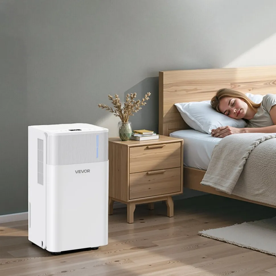 VEVOR 30 Pints Dehumidifier for Home & Basement, Drain Hose for Commercial & Industrial Use, Smart Humidity Control, Low Noise for Large Rooms, Warehouses, Bedrooms & Storage, Large Coverage,White