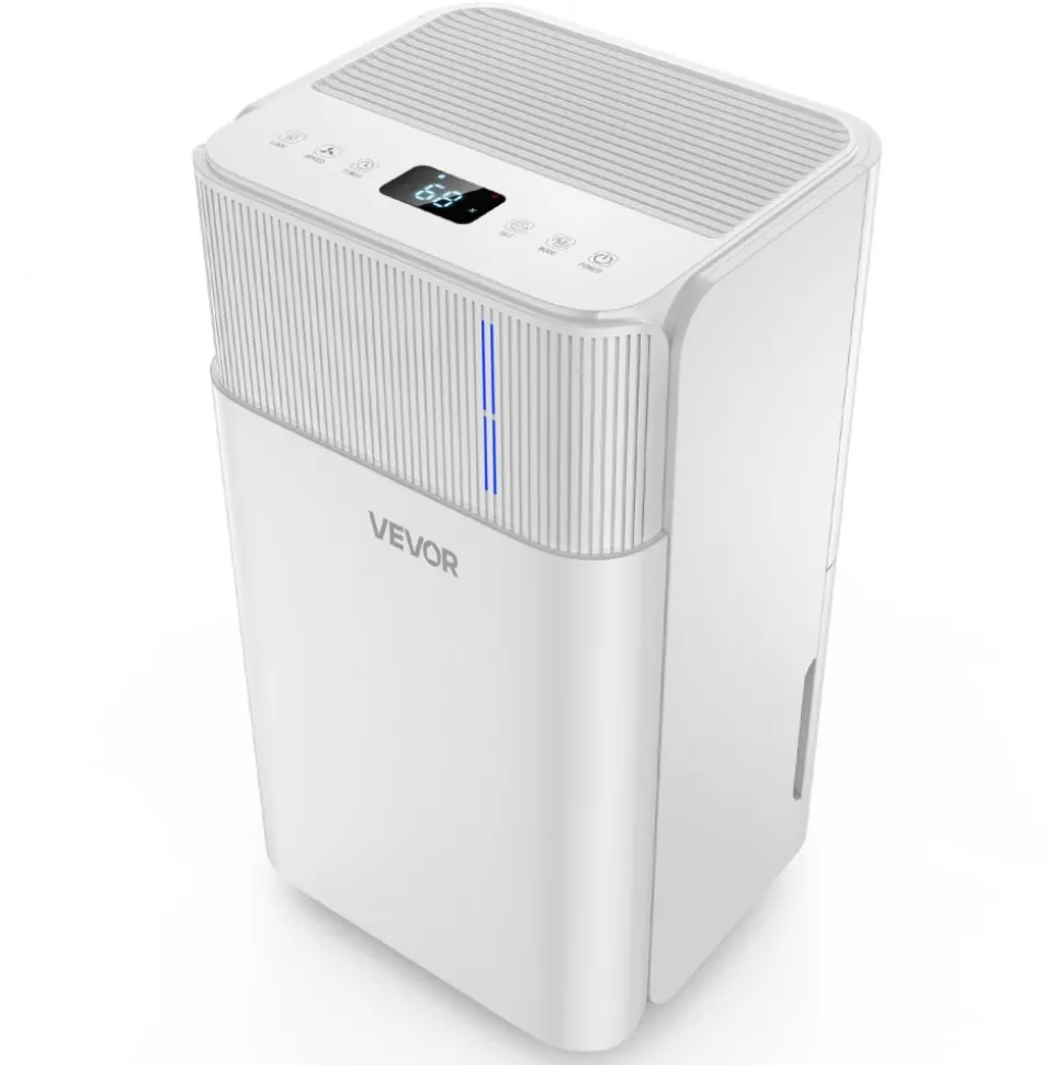 VEVOR 30 Pints Dehumidifier for Home & Basement, Drain Hose for Commercial & Industrial Use, Smart Humidity Control, Low Noise for Large Rooms, Warehouses, Bedrooms & Storage, Large Coverage,White