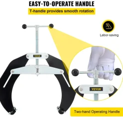 VEVOR Pipe Clamp, 2 to 6 in, High Strength Ultra Clamp with Quick Acting Screws, Steel Pipe Alignment Tool with Lightweight Design, Black
