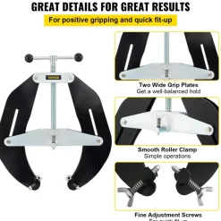 VEVOR Pipe Clamp, 2 to 6 in, High Strength Ultra Clamp with Quick Acting Screws, Steel Pipe Alignment Tool with Lightweight Design, Black