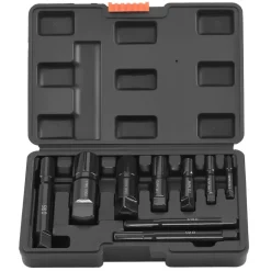 VEVOR Pipe Extractor Set, 9 Pieces Heavy Duty Steel Broken Pipe Extractors, with Solid Storage Case, Cr-Mo Steel for Removing 1/8