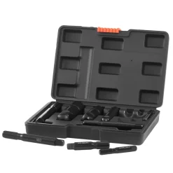 VEVOR Pipe Extractor Set, 9 Pieces Heavy Duty Steel Broken Pipe Extractors, with Solid Storage Case, Cr-Mo Steel for Removing 1/8