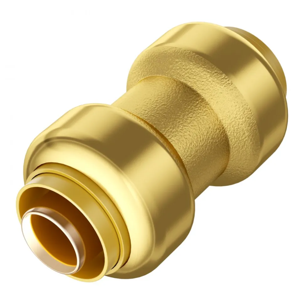 VEVOR Pipe Fittings, 1/2" 12PCS Brass Pipe Fittings, Straight-Through Push-Fit Pipe Connector Brass Air Fittings, Heavy Duty Plumbing Fittings Adapter for Heating/Shower Systems, Water Pipes