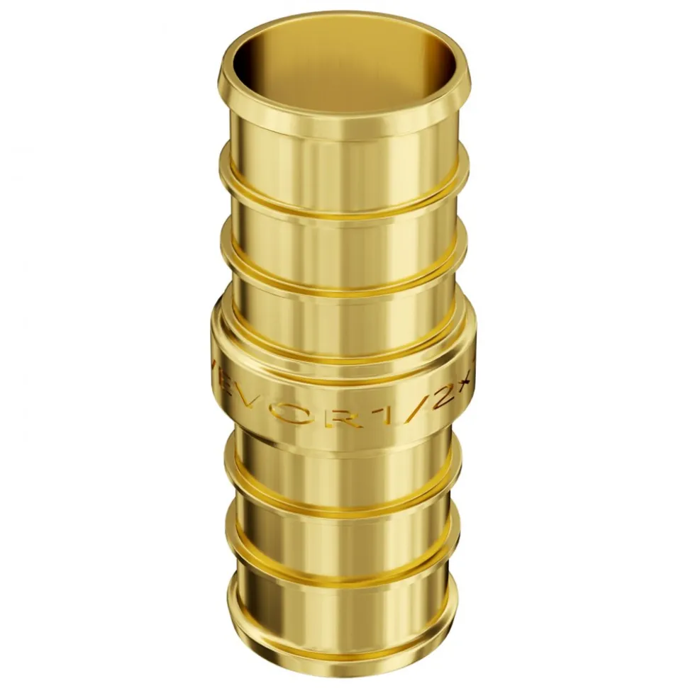 VEVOR Pipe Fittings, 1/2" 50PCS Brass Pipe Fittings, Clamp-style Straight-Through Pipe Connector Brass Air Fittings, Heavy Duty Plumbing Fittings Tube Adapter for Heating/Shower Systems,Water Pipes