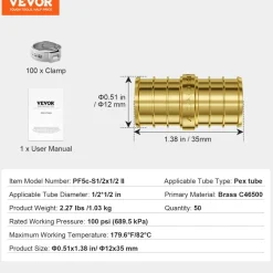 VEVOR Pipe Fittings, 1/2