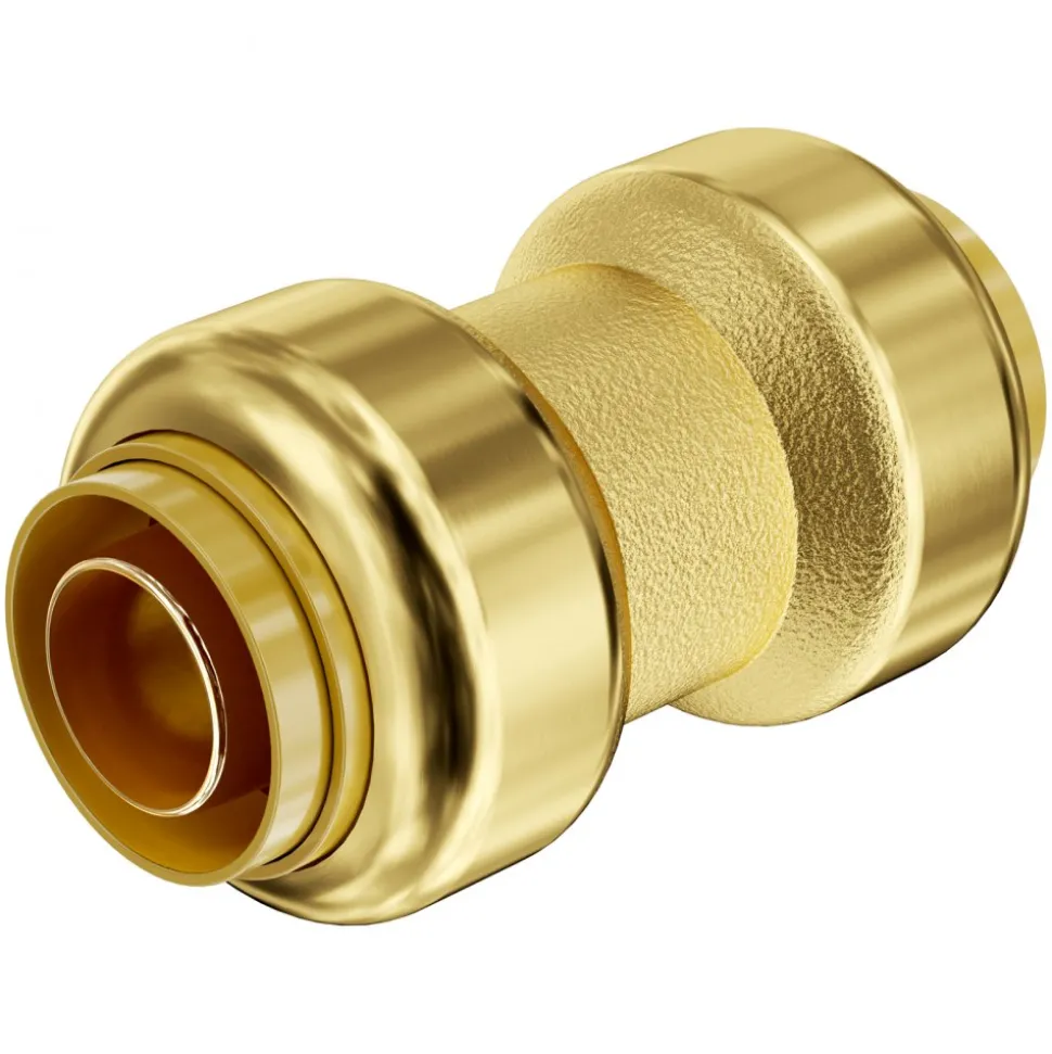 VEVOR Pipe Fittings, 3/4" 12PCS Brass Pipe Fittings, Straight-Through Push-Fit Pipe Connector Brass Air Fittings, Heavy Duty Plumbing Fittings Adapter for Heating/Shower Systems, Water Pipes
