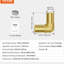 VEVOR Pipe Fittings, 1/2