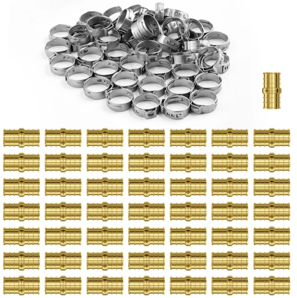 VEVOR Pipe Fittings, 3/4" 12PCS Brass Pipe Fittings, Clamp-style 3/4 NPT Pipe Connector Brass Air Fittings, Heavy Duty Plumbing Fittings NPT Adapter for Heating/Shower Systems, Water Pipes