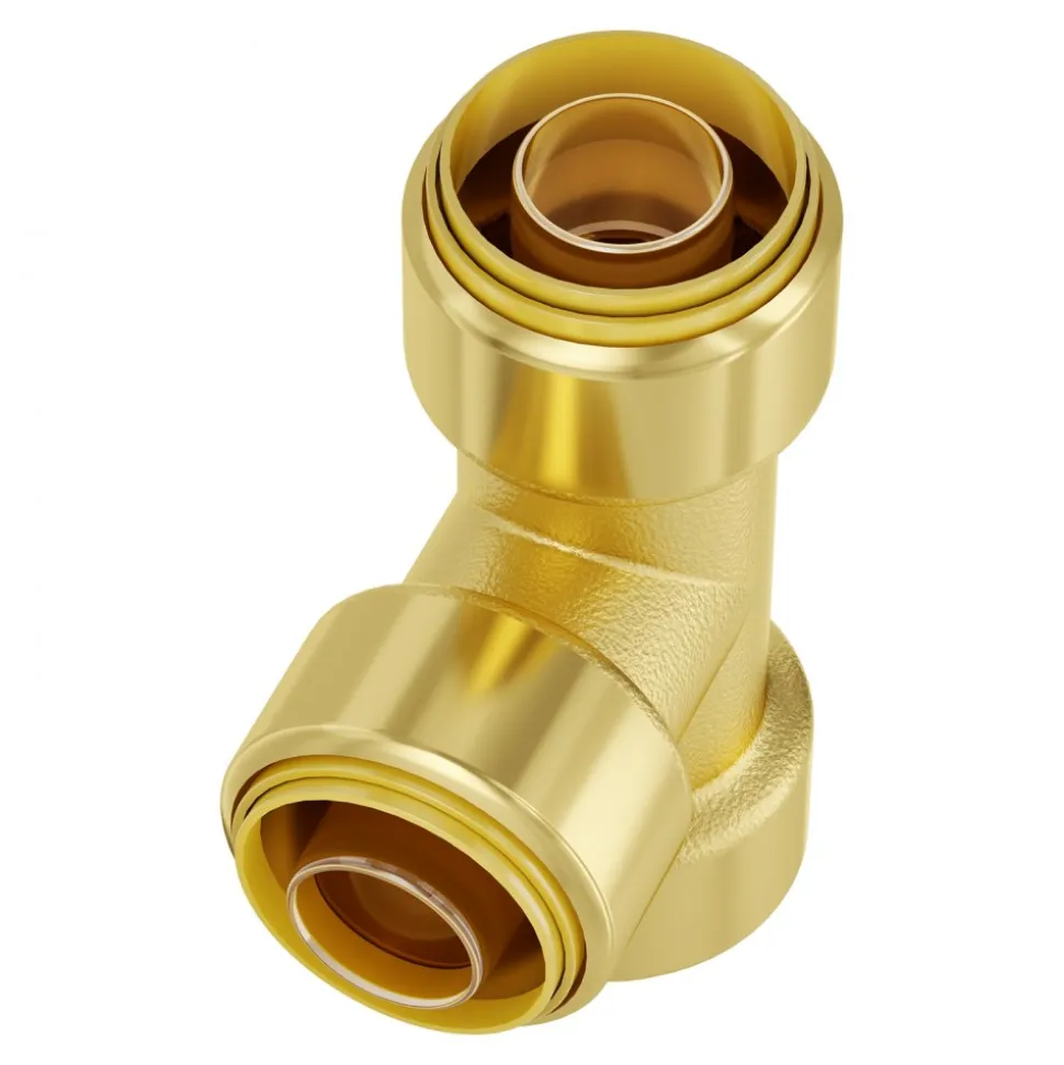 VEVOR Pipe Fittings, 1/2" 12PCS Tee Brass Pipe Fittings, Push-Fit Pipe Connector Brass Air Fittings, Heavy Duty Plumbing Fittings Adapter for Heating/Shower Systems, Water Pipes