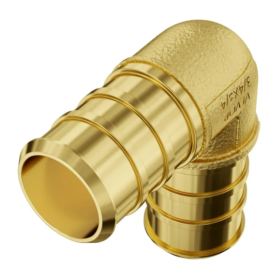 VEVOR Pipe Fittings, 3/4" 45PCS (15xStraight, 15xElbows, 15xTees) Brass Pipe Fittings, Push-Fit Pipe Connector Brass Air Fittings, Plumbing Fittings Adapter for Heating/Shower Systems, Water Pipes