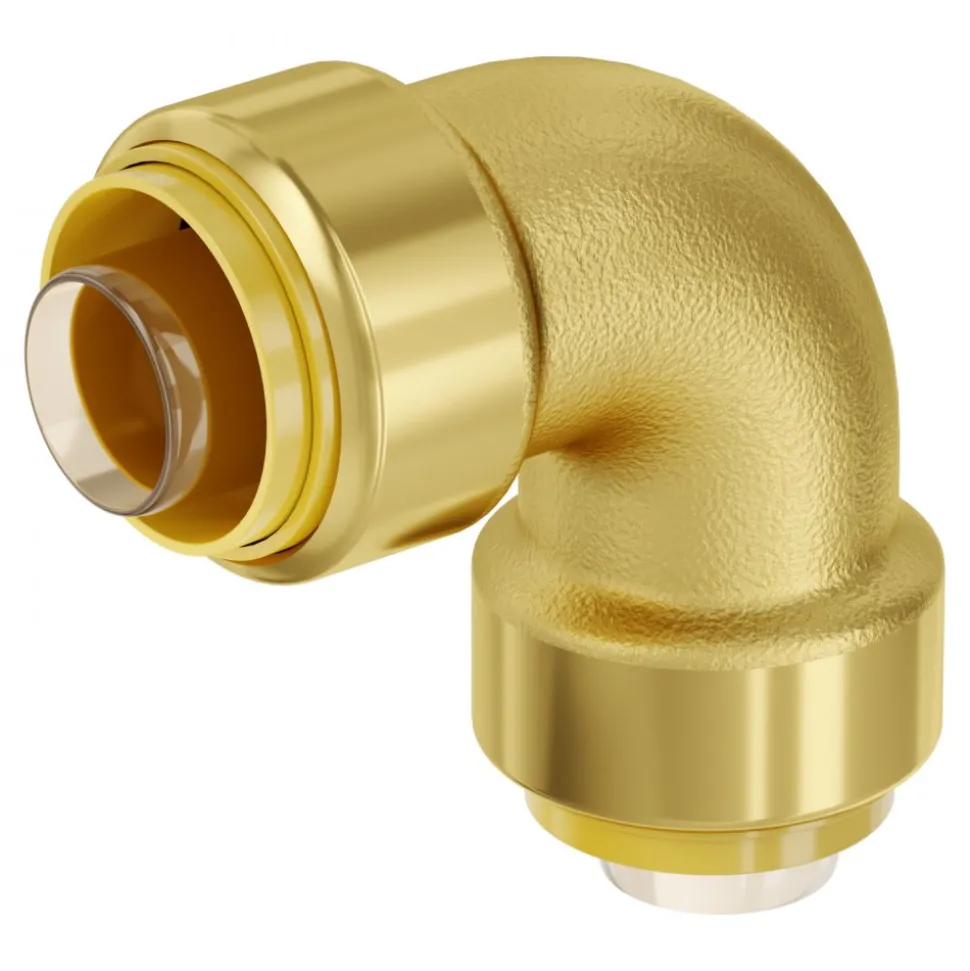 VEVOR Pipe Fittings, 1/2" 25PCS (10xStraight, 10xElbows, 5xTees) Brass Pipe Fittings, Push-Fit Pipe Connector Brass Air Fittings, Plumbing Fittings Adapter for Heating/Shower Systems, Water Pipes