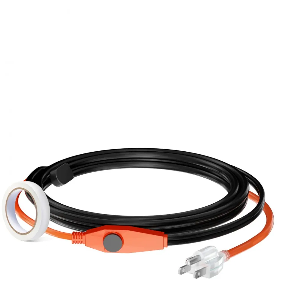 VEVOR Pipe Heating Cable, 6FT 7W/FT Heat Tape for Pipes with Built-in Thermostat, Water Pipe Heat Cable Protects PVC Hose, Metal and Plastic Pipe from Freezing