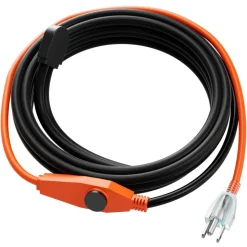 VEVOR Pipe Heating Cable, 18FT 7W/FT Heat Tape for Pipes with Built-in Thermostat, Water Pipe Heat Cable Protects PVC Hose, Metal and Plastic Pipe from Freezing