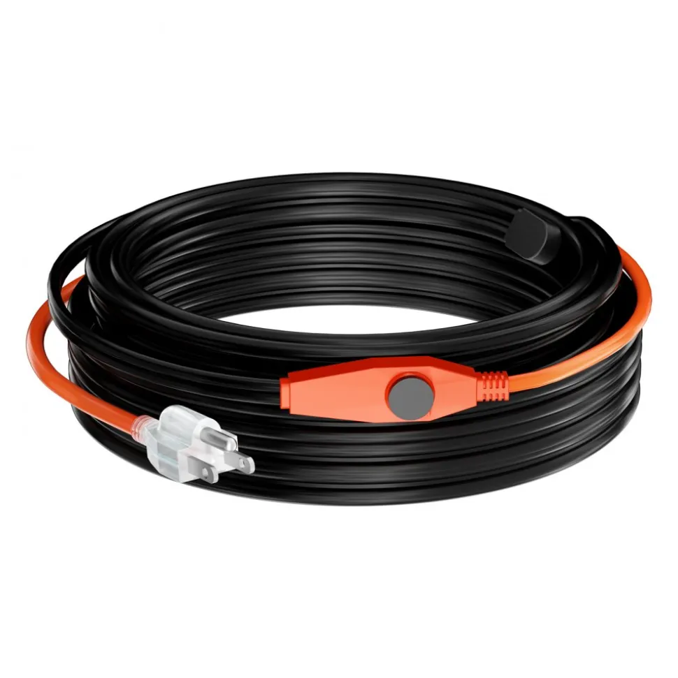 VEVOR Pipe Heating Cable, 80FT 7W/FT Heat Tape for Pipes with Built-in Thermostat, Water Pipe Heat Cable Protects PVC Hose, Metal and Plastic Pipe from Freezing