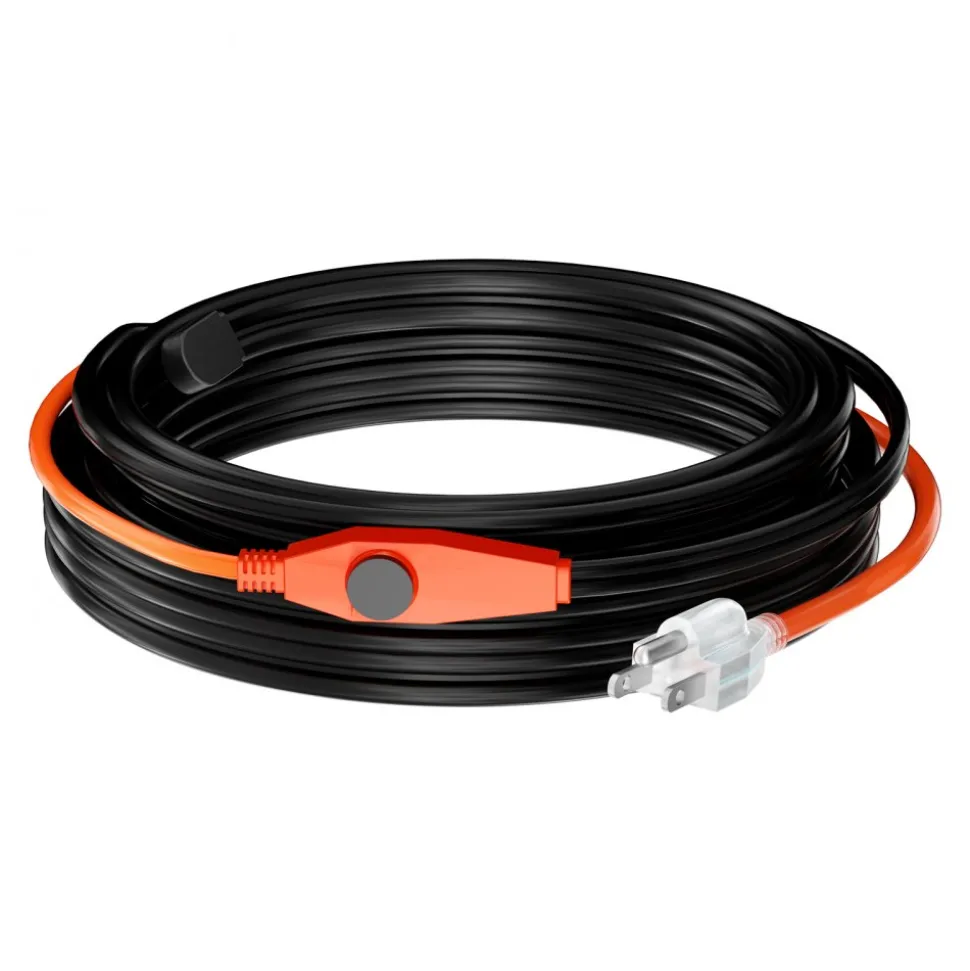 VEVOR Pipe Heating Cable, 30FT 7W/FT Heat Tape for Pipes with Built-in Thermostat, Water Pipe Heat Cable Protects PVC Hose, Metal and Plastic Pipe from Freezing