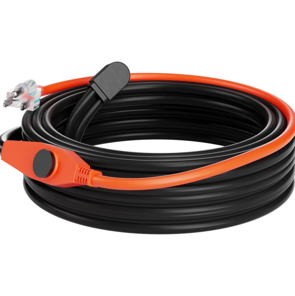 VEVOR Pipe Heating Cable, 30FT 7W/FT Heat Tape for Pipes with Built-in Thermostat, Water Pipe Heat Cable Protects PVC Hose, Metal and Plastic Pipe from Freezing