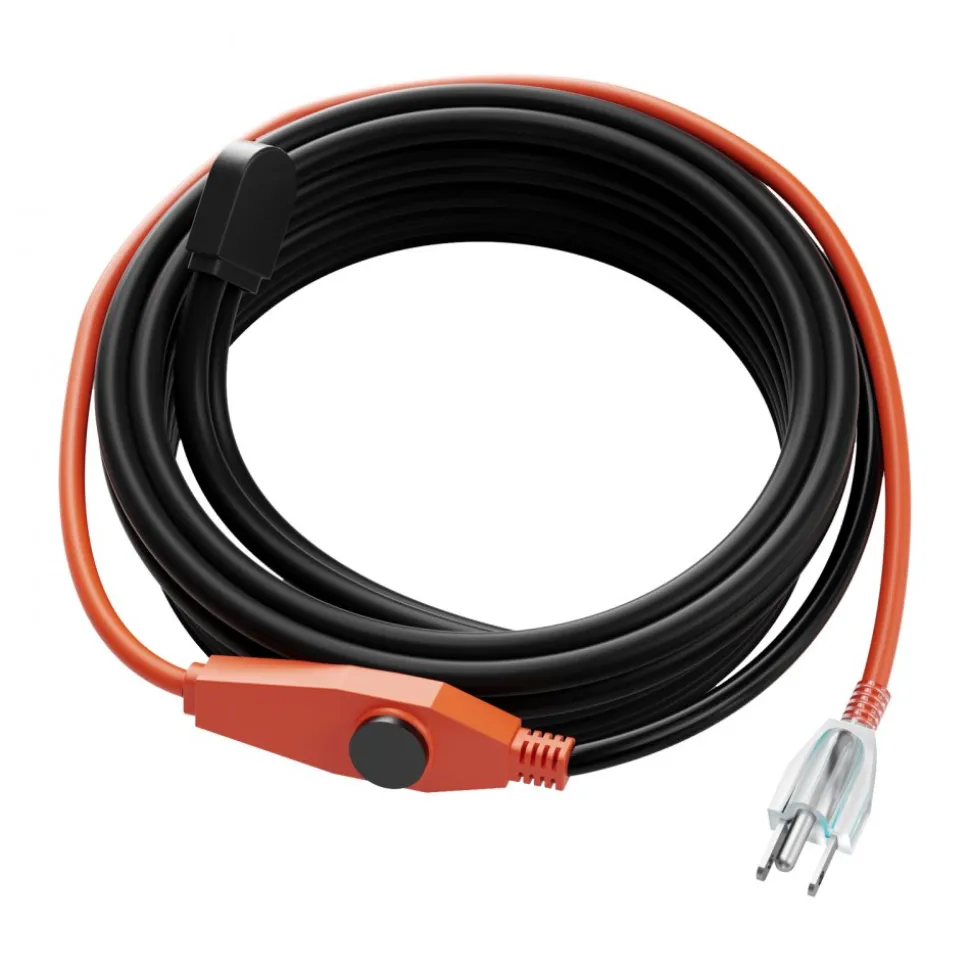 VEVOR Pipe Heating Cable, 30FT 7W/FT Heat Tape for Pipes with Built-in Thermostat, Water Pipe Heat Cable Protects PVC Hose, Metal and Plastic Pipe from Freezing