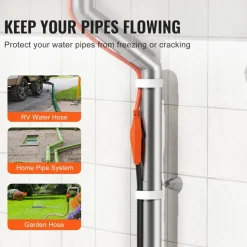 VEVOR Pipe Heating Cable, 3FT 7W/FT Heat Tape for Pipes with Built-in Thermostat, Water Pipe Heat Cable Protects PVC Hose, Metal and Plastic Pipe from Freezing