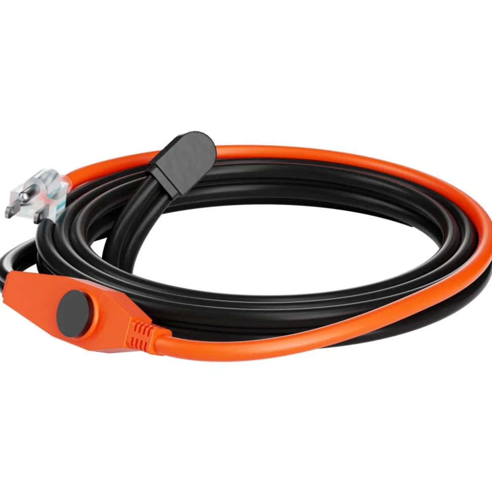 VEVOR Pipe Heating Cable, 3FT 7W/FT Heat Tape for Pipes with Built-in Thermostat, Water Pipe Heat Cable Protects PVC Hose, Metal and Plastic Pipe from Freezing