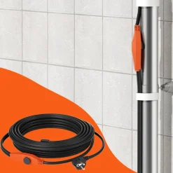 VEVOR Pipe Heating Cable, 60FT 7W/FT Heat Tape for Pipes with Built-in Thermostat, Water Pipe Heat Cable Protects PVC Hose, Metal and Plastic Pipe from Freezing