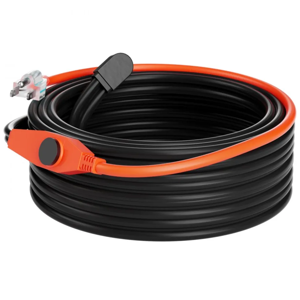 VEVOR Pipe Heating Cable, 60FT 7W/FT Heat Tape for Pipes with Built-in Thermostat, Water Pipe Heat Cable Protects PVC Hose, Metal and Plastic Pipe from Freezing