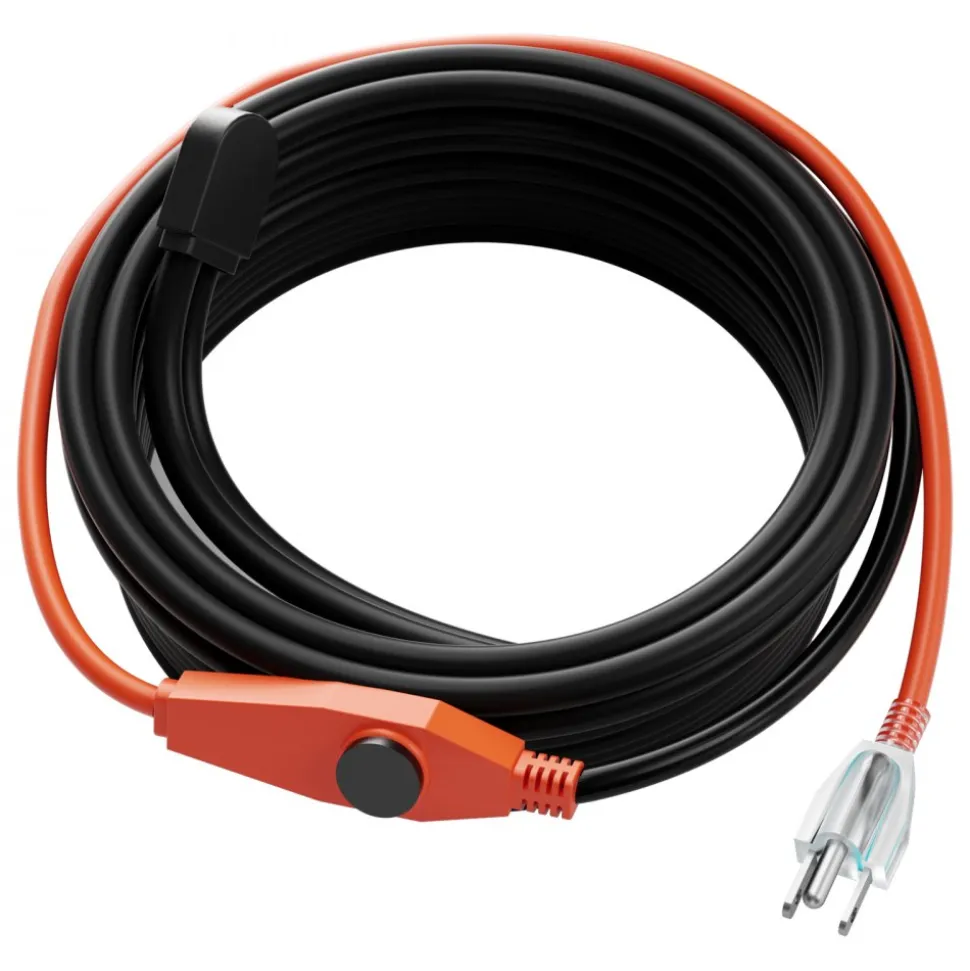 VEVOR Pipe Heating Cable, 60FT 7W/FT Heat Tape for Pipes with Built-in Thermostat, Water Pipe Heat Cable Protects PVC Hose, Metal and Plastic Pipe from Freezing