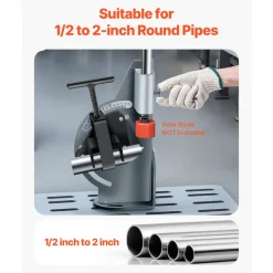 VEVOR Pipe Notcher, 1/2 to 2-inch Tubing Notcher with 0 to 60° Adjustable Angle, Pipe and Tube Notching Tool for Repair Shops, Home Projects, Metalworking