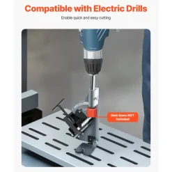 VEVOR Pipe Notcher, Tubing Notcher for 1/2 to 2-inch Pipes, Pipe & Tube Notcher with 0 to 60° Adjustable Angle for Metal, PVC, Wood Pipes, Ideal for Repair Shops, Home Projects, Metalworking