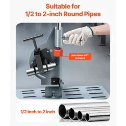 VEVOR Pipe Notcher, Tubing Notcher for 1/2 to 2-inch Pipes, Pipe & Tube Notcher with 0 to 60° Adjustable Angle for Metal, PVC, Wood Pipes, Ideal for Repair Shops, Home Projects, Metalworking