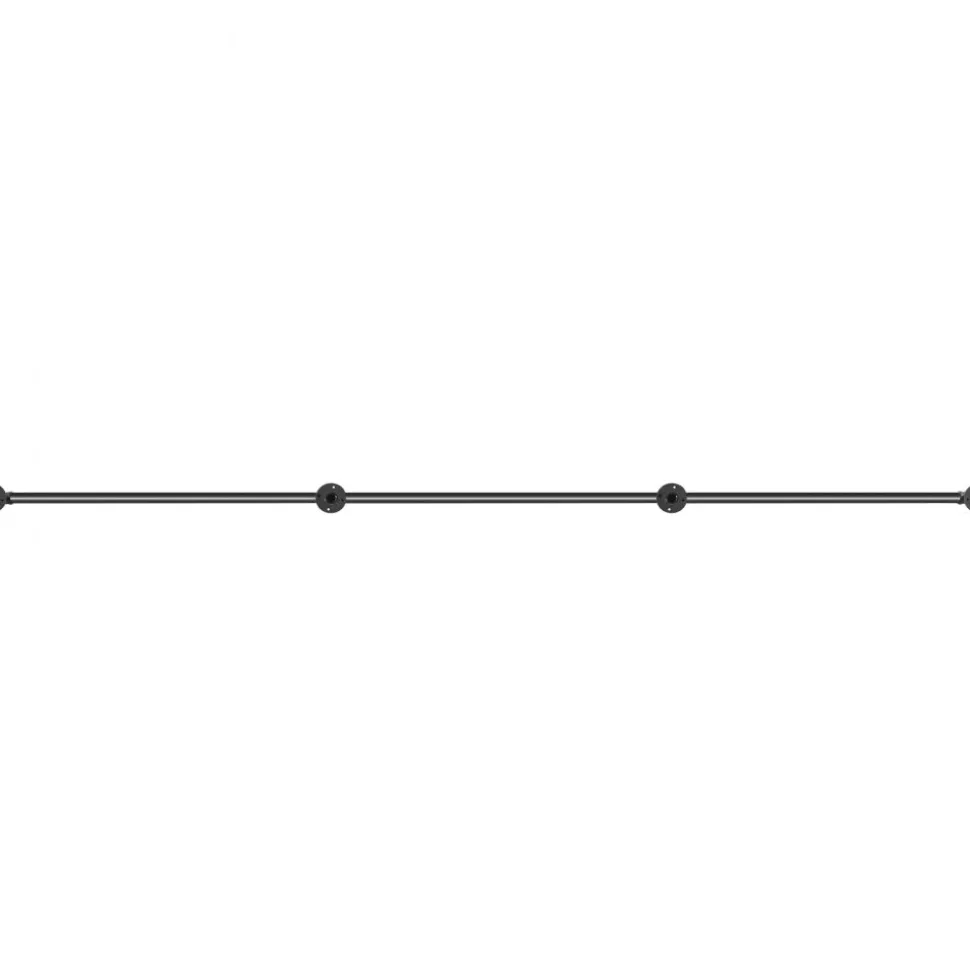 VEVOR Pipe Stair Handrail, 9FT Staircase Handrail, 440LBS Load Capacity Carbon Steel Pipe Handrail, Industrial Pipe Handrail with Wall Mount Support, Round Corner Wall Handrailings for Indoor, Outdoor