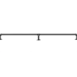 VEVOR Pipe Stair Handrail, 7FT Staircase Handrail, 440LBS Load Capacity Carbon Steel Pipe Handrail, Industrial Pipe Handrail with Wall Mount Support, Round Corner Wall Handrailings for Indoor, Outdoor
