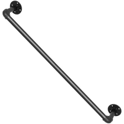 VEVOR Pipe Stair Handrail, 2FT Staircase Handrail, 440LBS Load Capacity Carbon Steel Pipe Handrail, Industrial Pipe Handrail with Wall Mount Support, Round Corner Wall Handrailings for Indoor, Outdoor
