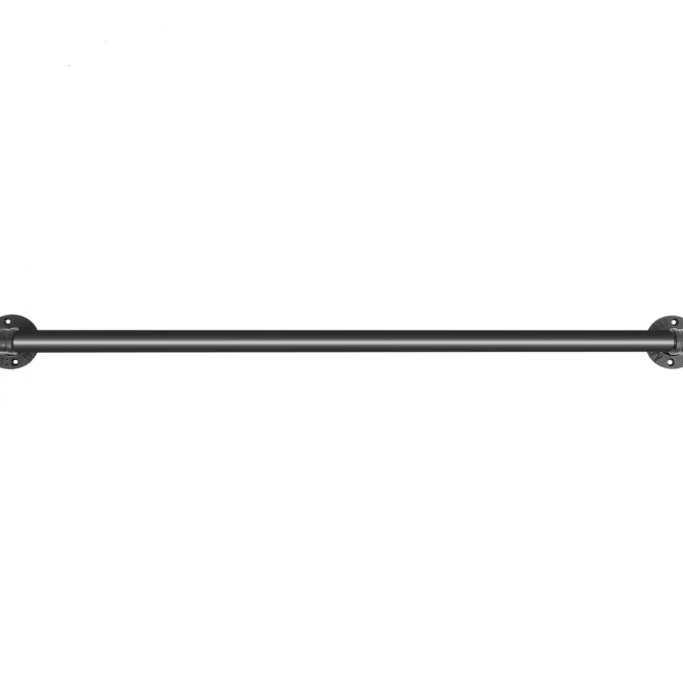VEVOR Pipe Stair Handrail, 2FT Staircase Handrail, 440LBS Load Capacity Carbon Steel Pipe Handrail, Industrial Pipe Handrail with Wall Mount Support, Round Corner Wall Handrailings for Indoor, Outdoor