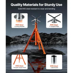 VEVOR Pipe Stand, 2500LBS Heavy Duty Pipe Stands, 27.2